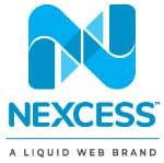Logo of Nexcess, a Liquid Web brand, featuring a stylized "N" above the company name.