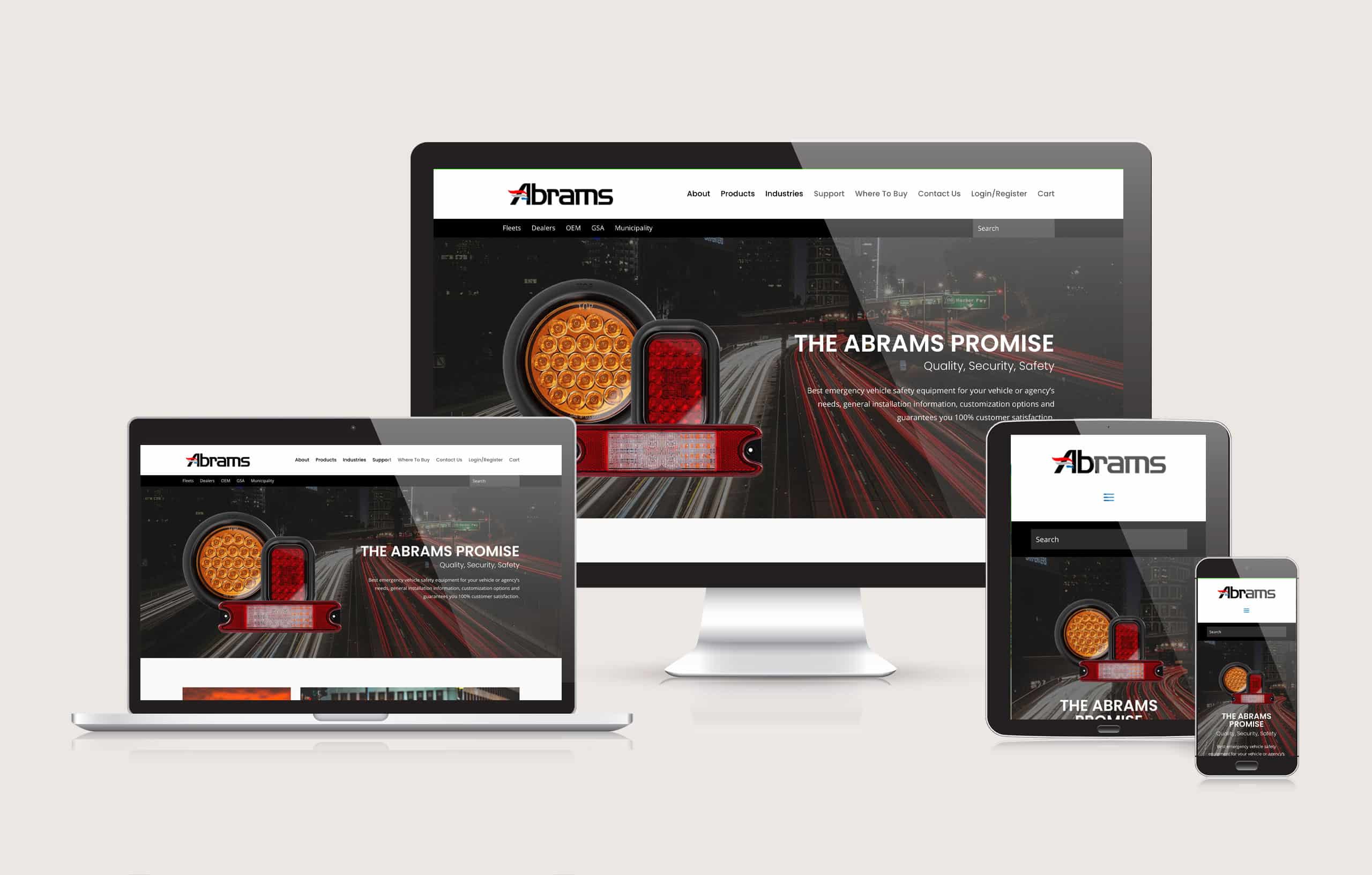 Abrams Manufacturing - Website Layout by OK Omni