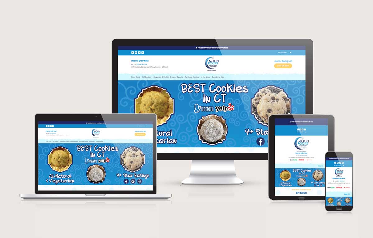 Moon Rocks Gourmet Cookies - Website Layout by Ok Omni