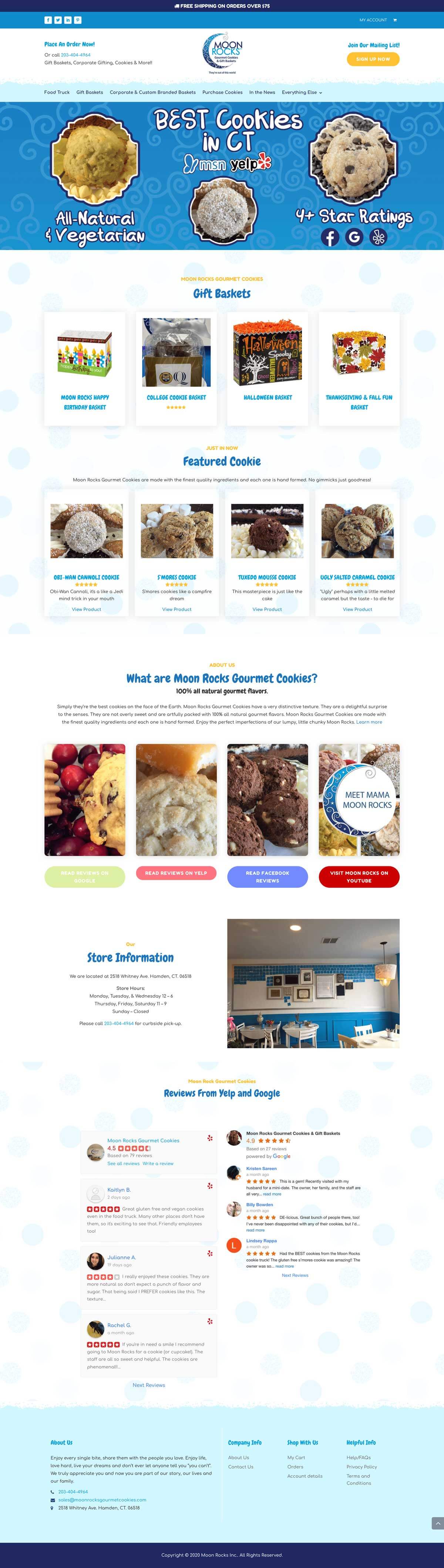 Moon Rocks Gourmet Cookies - Full Website Layout by Ok Omni