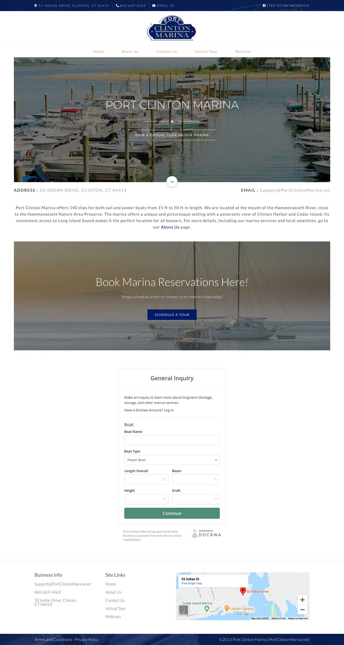 Port Clinton Marina - Website Design Layout by Ok Omni