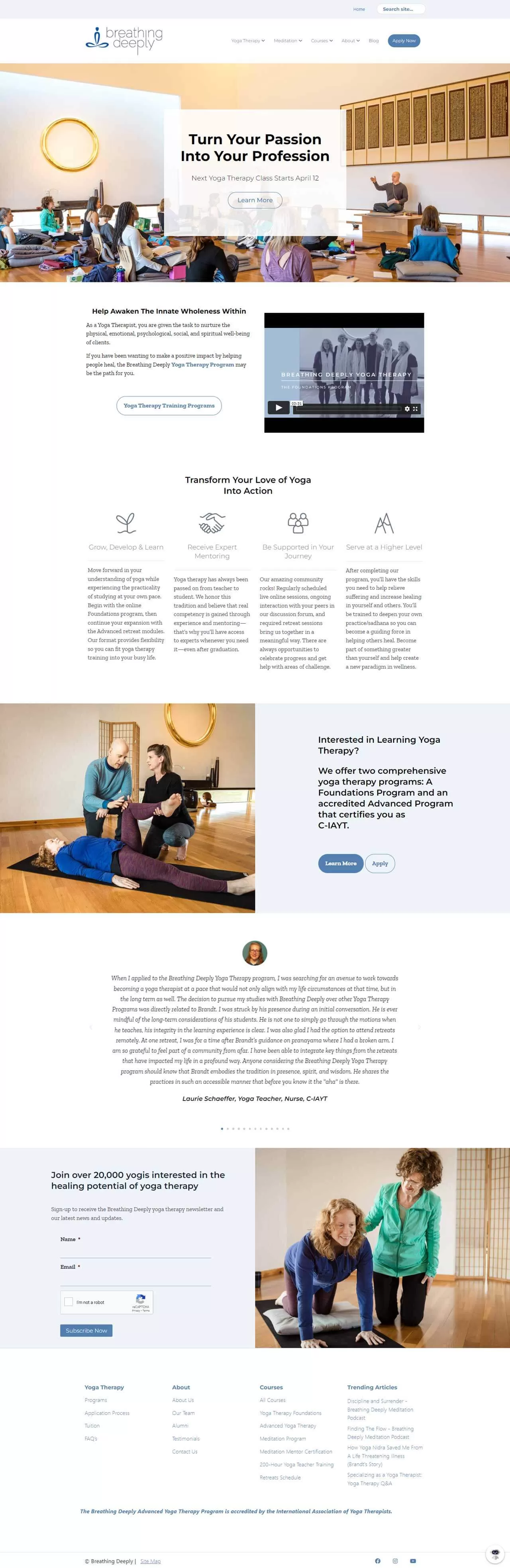 Breathing Deeply Website Design Layout by Ok Omni