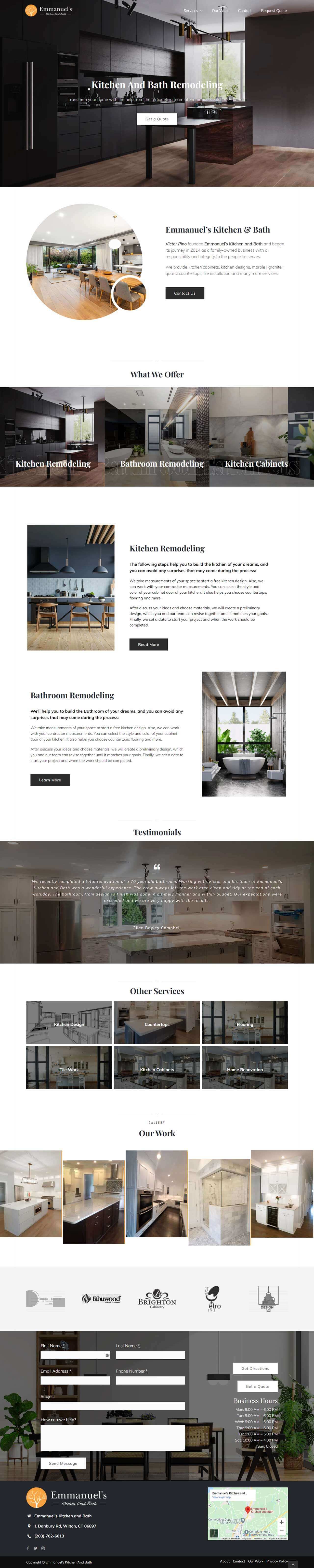 Emmanuel’s Kitchen & Bath - Website Layout by Ok Omni